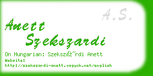 anett szekszardi business card